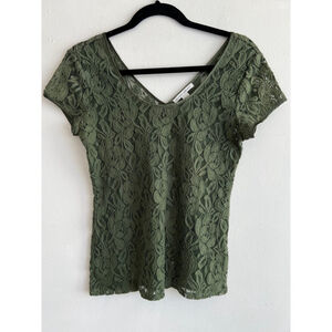 Women's Banana Republic Lace Top Size M Green
